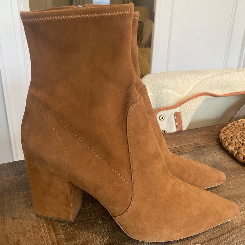 Loeffler Randall Isla Cacao Suede Slim Ankle Bootie